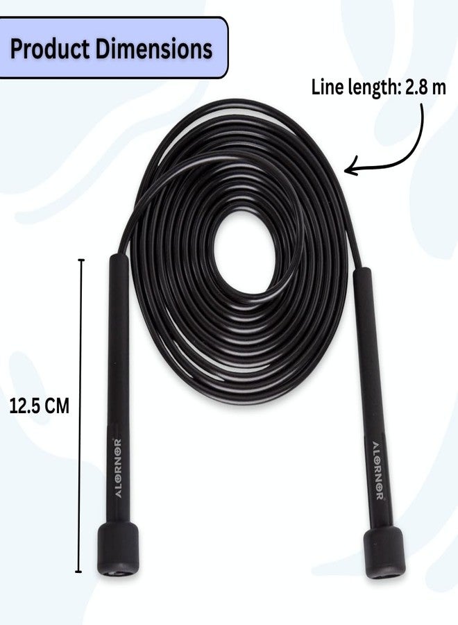 ALORNOR Skipping Rope for Men, Women and Children Jumping Rope With Adjustable Height Speed Skipping Rope for Exercise Workout, Gym, Sports, Fitness Adjustable Exercise Rope, Home Workouts. (Black) - Image 5