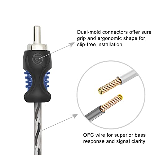 RECOIL R1F2M 99.99% Oxygen Free Copper 1 Female to 2 Male RCA Y Adapter Car Audio 1ft Splitter Connectors Twisted Pair with Noise Reduction 2 Pack - Image 5