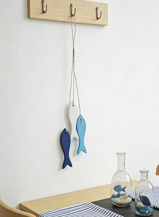 Liyujuping Hanging Coastal Wall Decor, Wooden Fish Wall Decor for Home, Nautical Theme Decorations for Ocean Room, Sea Fish Hanging Ornaments - Image 2