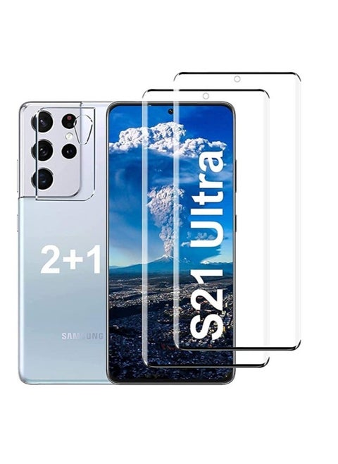 Screen Protector, 9H Hardness,3D Curved,Ultrasonic Fingerprint Compatible,Anti-Scratch for Samsung S21 Ultra Glass Screen Protector 5G