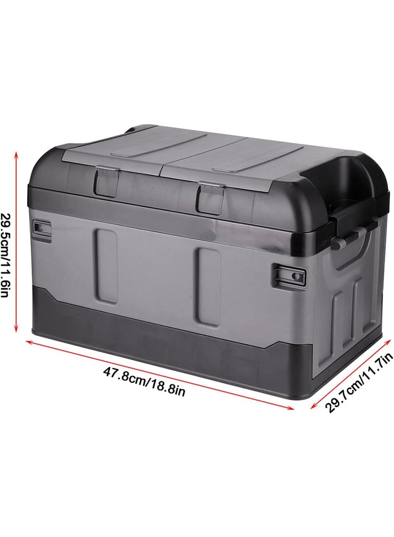 موكوم صندوق تخزين قابل للطي مزدوج الاستخدام للسيارة والمنزل – سعة 75 لتر | منظم متعدد الوظائف للتخييم، السيارة، النزهات والمنزل | صندوق تخزين قابل للطي متين بسعة كبيرة مع تصميم مقوى بالأضلاع | مصنوع من مادة ABS عالية الجودة المقاومة للصدمات والخدوش | تصميم موفر للمساحة، صديق للبيئة، قوي التحمل (يتحمل أكثر من 300 جَـنْدًا) | مثالي لتنظيم الملابس، الأدوات، المأكولات، الألعاب، أدوات المطبخ والحديقة | تصميم عصري قابل للطي وسهل الحمل – متين، عملي، وأنيق! - Image 5