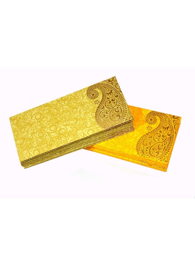 ESPLANADE eSplanade Money Gift Envelopes Lifafa - Multi Color Pack of 50 Premium Designer Envelopes (Orange, Yellow)  - Image 2