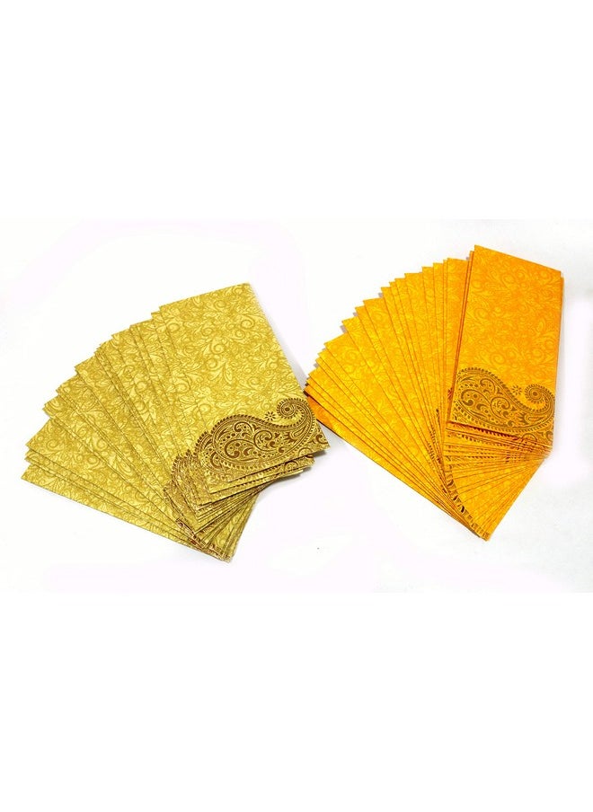 ESPLANADE eSplanade Money Gift Envelopes Lifafa - Multi Color Pack of 50 Premium Designer Envelopes (Orange, Yellow)  - Image 1