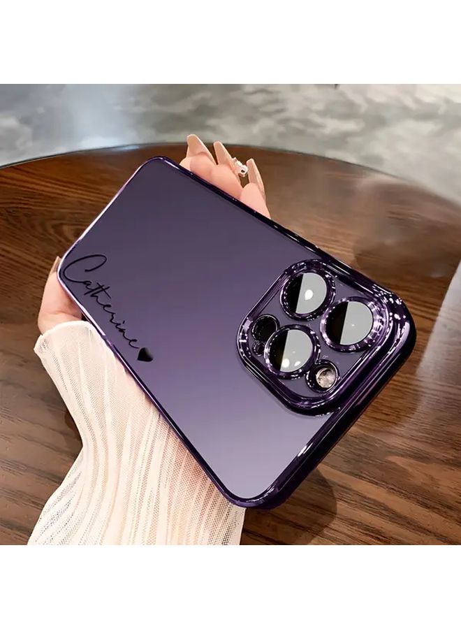 غطاء هاتف روز جولدن شفاف ناعم من TPU لـ iPhone 16 Pro Max مع حماية للعدسة - Image 3