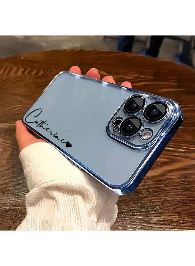 غطاء هاتف روز جولدن شفاف ناعم من TPU لـ iPhone 16 Pro Max مع حماية للعدسة - Image 2