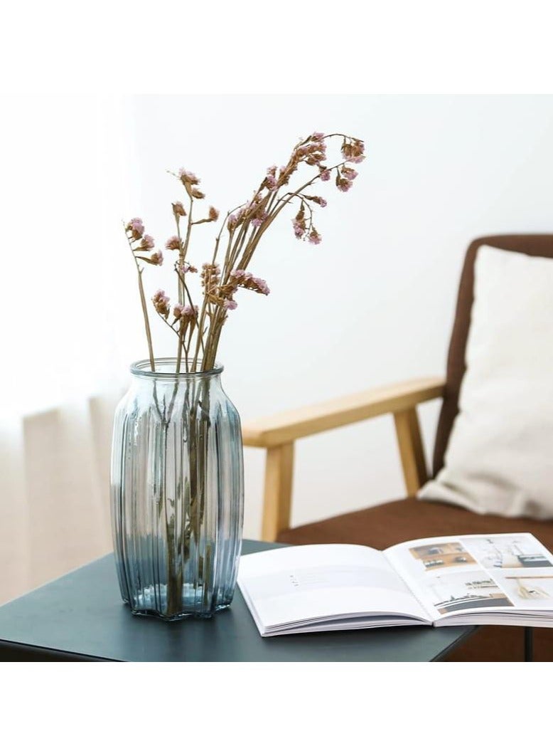 LINGWEI Glass Flower Vase Stylish Unique Design Decorative Glass Vases Clear Roman Bottle For Home Decor Living Room - Image 1