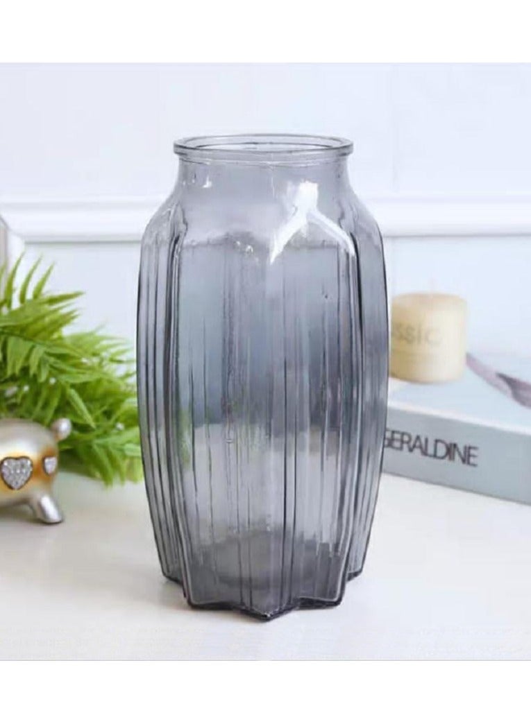 LINGWEI Glass Flower Vase Stylish Unique Design Decorative Glass Vases Clear Roman Bottle For Home Decor Living Room - Image 5