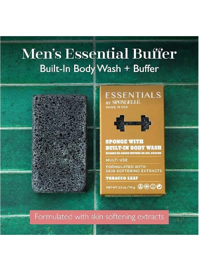 SPONGELLÉ Essentials By Spongelle Men's Tobacco Leaf Body Wash Infused Buffer 70 g (Multi Use) - Image 2