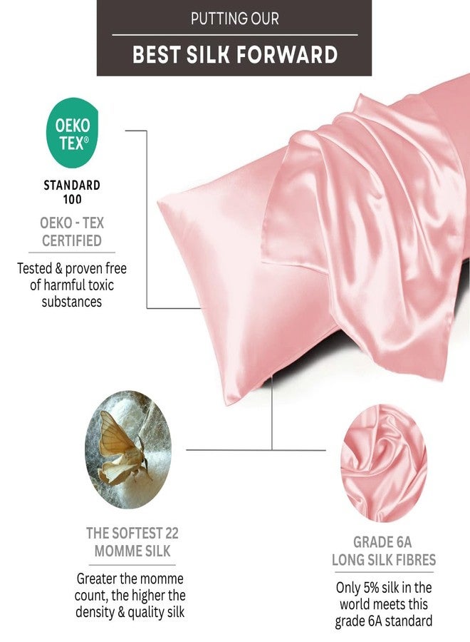 Furbo Mulberry Silk Pillowcase- Pure Mulberry Silk Pillow Cover for Hair and Skin, Anti Acne, Luxury, Blush Pink (Pack of 1) - Image 3