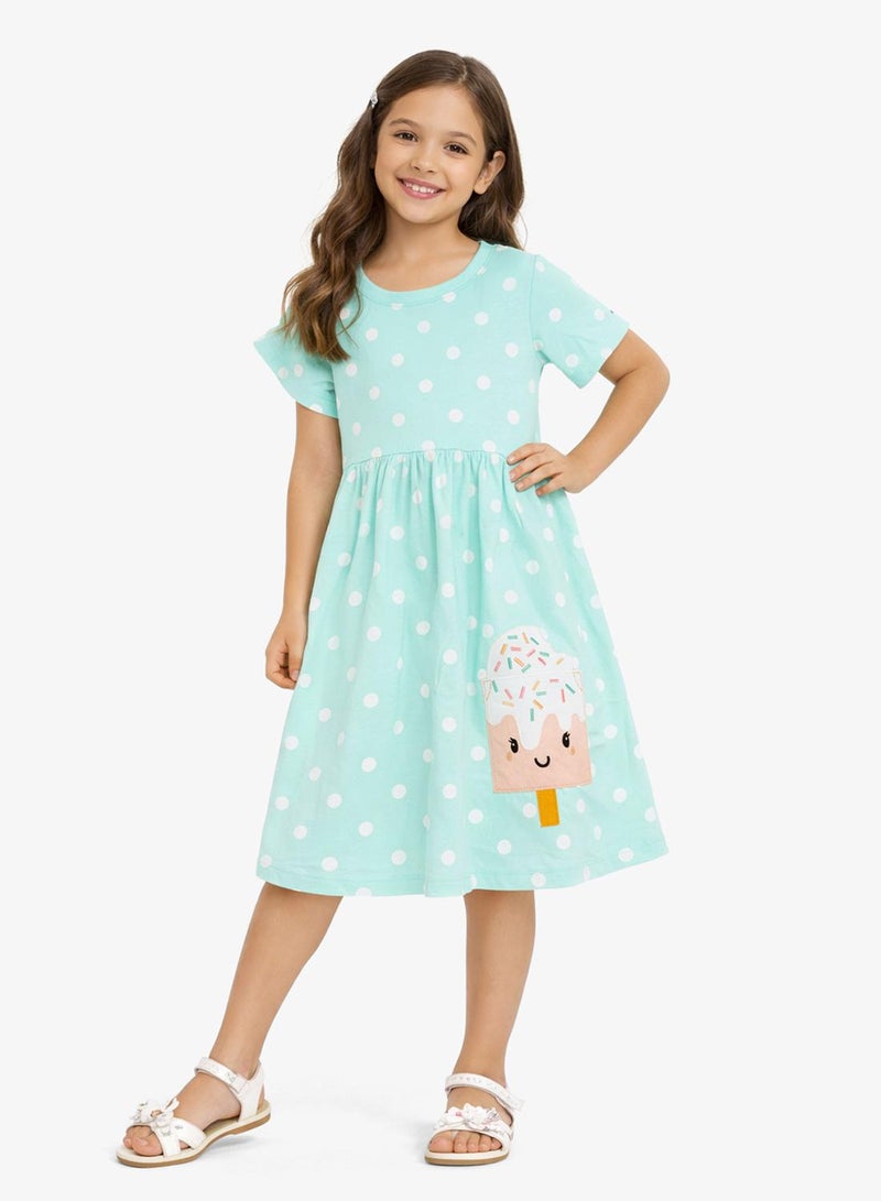 Pinata Ice Cream Print Dot Summer Dress - Image 1