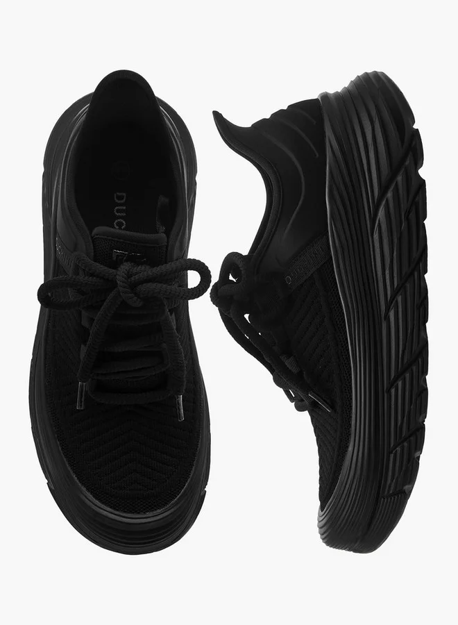 DUCHINI Men's Panelled Lace-Up Sneakers