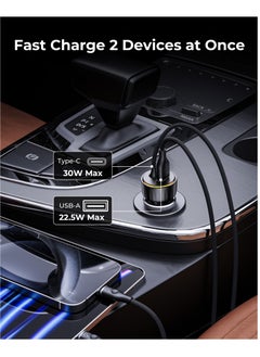 VOLTME Dual USB-C Car Charger PD 52.5W, Fast Charging with Built-in (4ft) Type-C Cable & USB-A QC Port, V-Dynamic Technology 3.0. USB PD Charger for MacBook Air, iPhone 16 Pro/16 Pro Max/16/15/14/13/12, Galaxy S24/S23/S22/S21, iPad Pro 6/Air 5, and More.  - Image 4