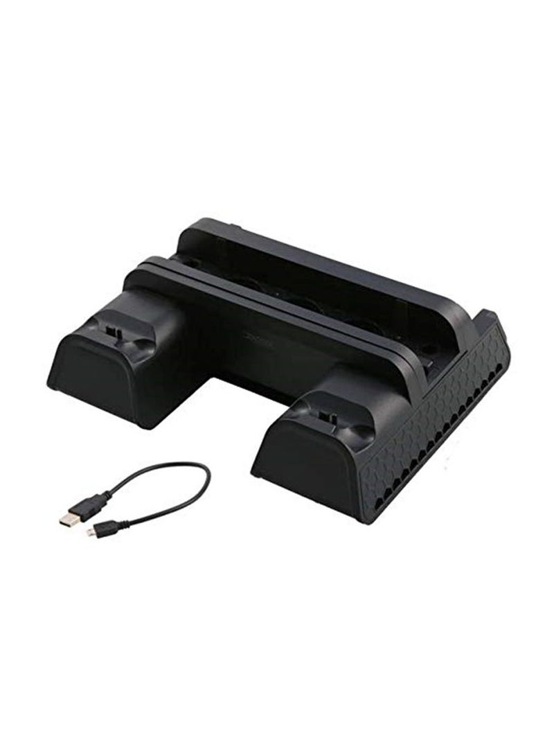 Multifunctional Cooling Vertical Stand compatible with PS4 PS4 Slim PS4 Pro Console Dual Controllers Charging Station w/3 fans 2 USB Ports 12 Gaming Discs Slot - Image 2