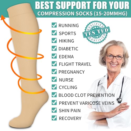 Laite Hebe 3 Pack Compression Sock-Compression Sock For Women and Men Circulation -Best for Running,Athletic Sports - Image 5