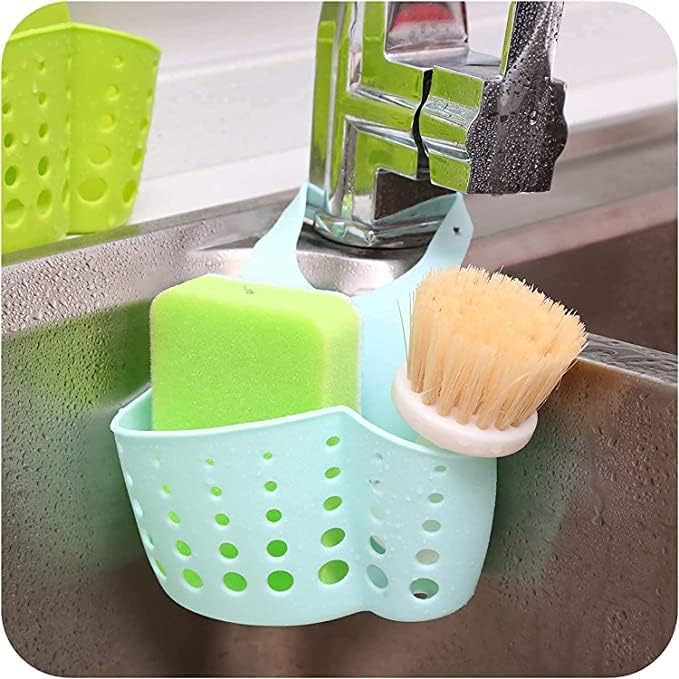 BLACK SPARROW Kitchen Bathroom Silicone - Sponge Soap Water Draining Hanging Plastic Holder Sink Strainer Storage Container Scrub Dish Basket Portable Drain Faucet Caddy - Image 3
