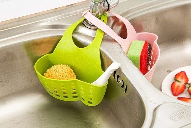 BLACK SPARROW Kitchen Bathroom Silicone - Sponge Soap Water Draining Hanging Plastic Holder Sink Strainer Storage Container Scrub Dish Basket Portable Drain Faucet Caddy - Image 5