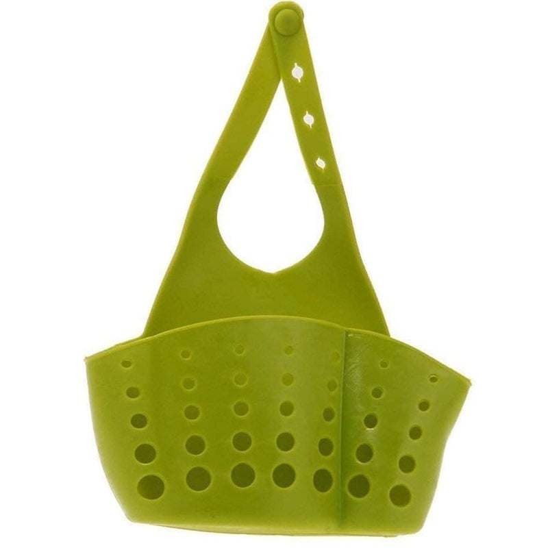 BLACK SPARROW Kitchen Bathroom Silicone - Sponge Soap Water Draining Hanging Plastic Holder Sink Strainer Storage Container Scrub Dish Basket Portable Drain Faucet Caddy - Image 1