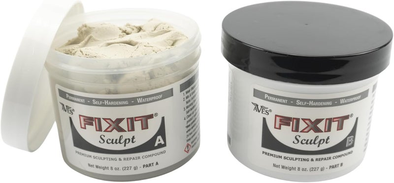 Aves Fixit Sculpt - 2 Part Air Hardening Epoxy Modeling & Repair Compound (A & B) - 1 lb, Durable Self Dry Clay for Sculpting, Repairs, Waterproof, Adhesive & Easy to Use - Canvas (Sand Like Color) - Image 1