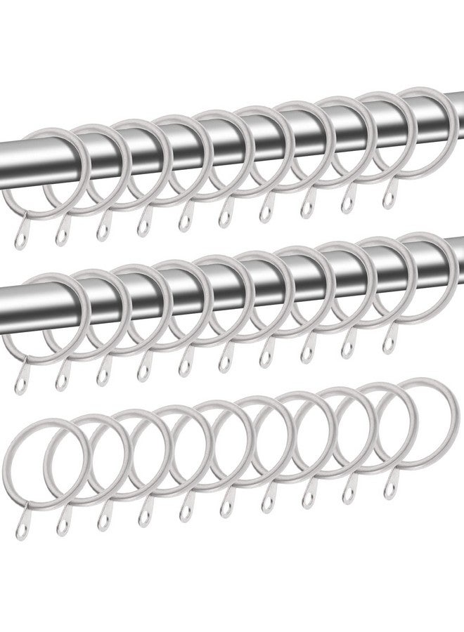 شابي مجموعة من 40 حلقة ستائر معدنية من Shappy، حلقات قضبان ستائر مع فتحات، حلقات تعليق للستائر والقضبان، حلقات ستائر منزلقة بفتحات، القطر الداخلي (1.18 بوصة، رمادي) - Image 1