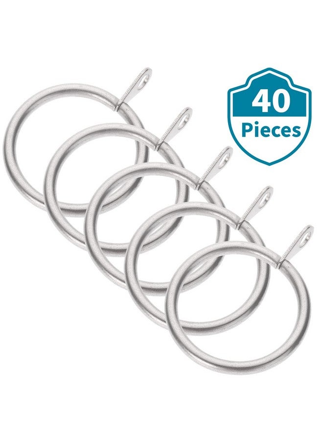 شابي مجموعة من 40 حلقة ستائر معدنية من Shappy، حلقات قضبان ستائر مع فتحات، حلقات تعليق للستائر والقضبان، حلقات ستائر منزلقة بفتحات، القطر الداخلي (1.18 بوصة، رمادي) - Image 3