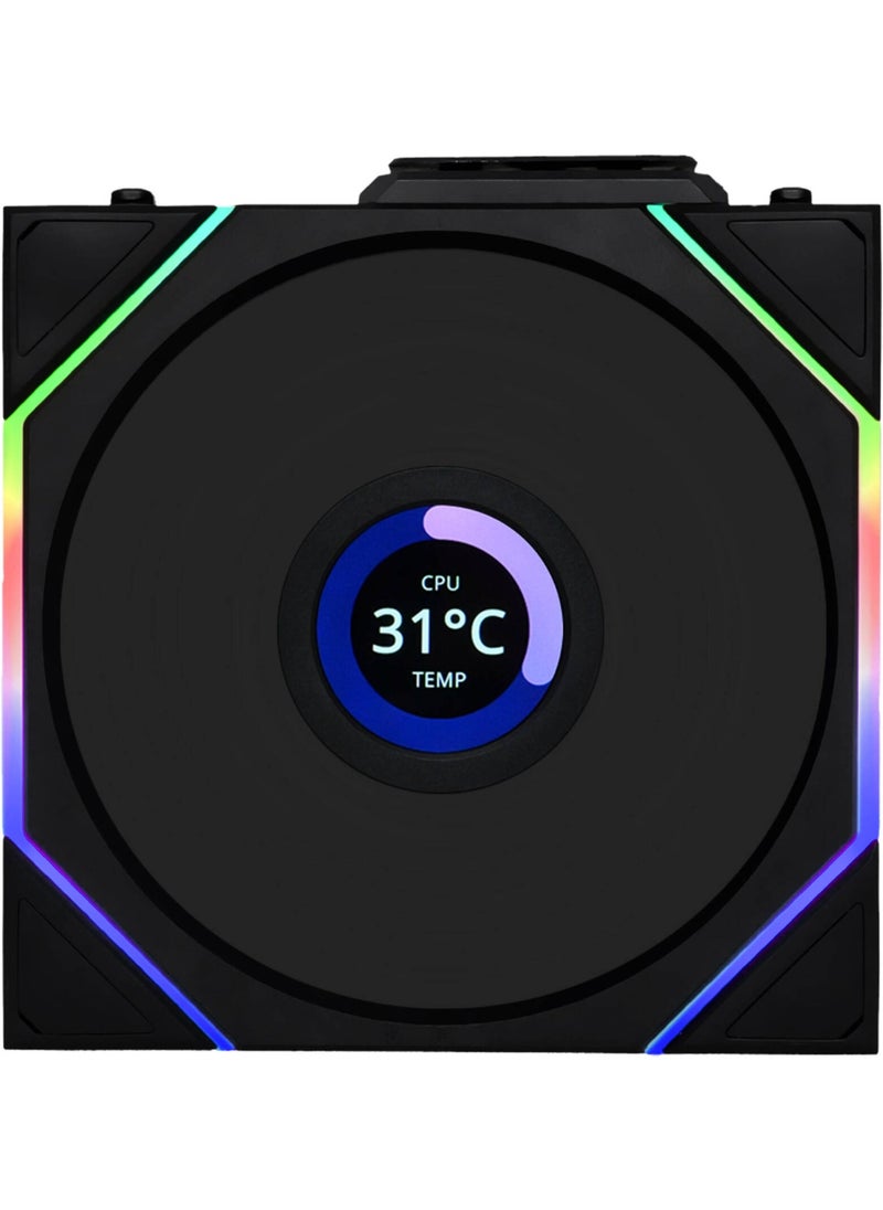 LIAN LI UNI FAN TL120 LCD Wireless Case Fan, 120mm Fan Size, 1900 RPM Fan Speed, 62 CFM Fan Airflow, Fluid Dynamic Bearing Type, PBT & PA66 Material, Pack of 3, Black | 12TLLCD1W3B  - Image 3