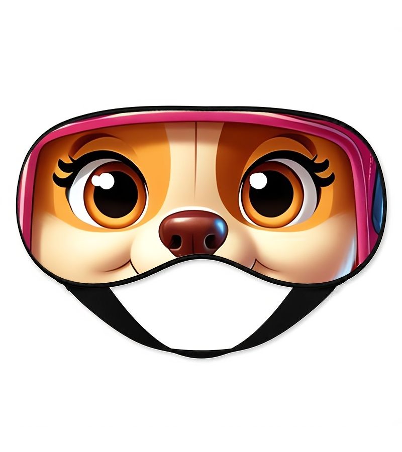 1pc Blindfold Soft Breathable Sleep Mask Cute Cartoon Dog Pattern Adjustable Strap Comfortable for Napping Travel Office Breaks Gift Fun Eye Mask Sleep Aid - Image 1