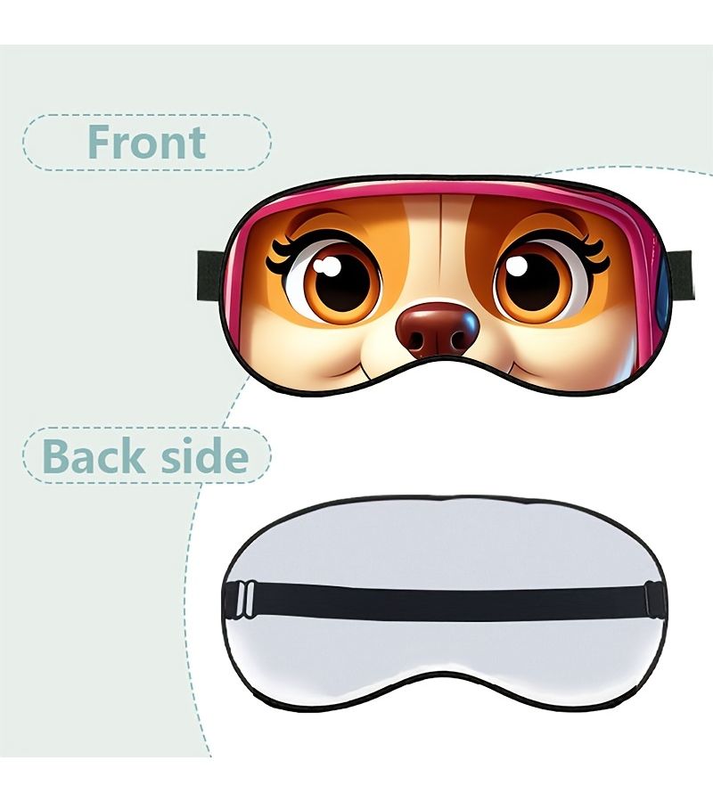 1pc Blindfold Soft Breathable Sleep Mask Cute Cartoon Dog Pattern Adjustable Strap Comfortable for Napping Travel Office Breaks Gift Fun Eye Mask Sleep Aid - Image 5