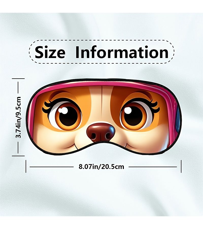 1pc Blindfold Soft Breathable Sleep Mask Cute Cartoon Dog Pattern Adjustable Strap Comfortable for Napping Travel Office Breaks Gift Fun Eye Mask Sleep Aid - Image 3