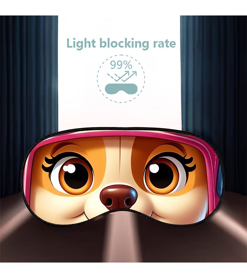 1pc Blindfold Soft Breathable Sleep Mask Cute Cartoon Dog Pattern Adjustable Strap Comfortable for Napping Travel Office Breaks Gift Fun Eye Mask Sleep Aid - Image 4