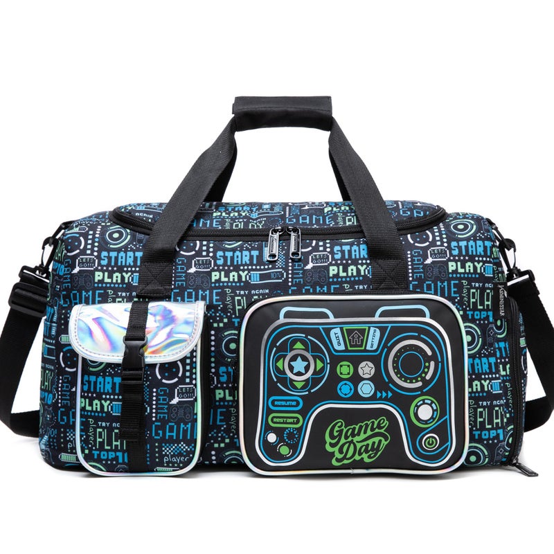 Oruiji Sports Bag for Boys Kids Duffle Bag Boys Travel Bag for Kids Overnight Bag for Kid Weekender Bag Sleepover Bags for Boy Gym Bag with Shoe Compartment - Image 1