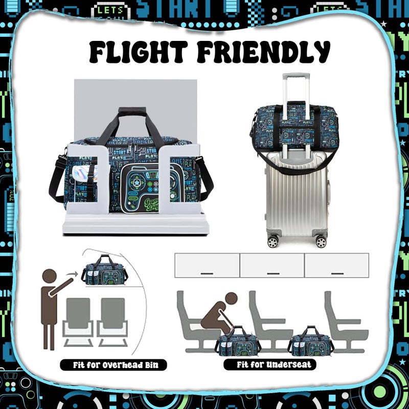 Oruiji Sports Bag for Boys Kids Duffle Bag Boys Travel Bag for Kids Overnight Bag for Kid Weekender Bag Sleepover Bags for Boy Gym Bag with Shoe Compartment - Image 3