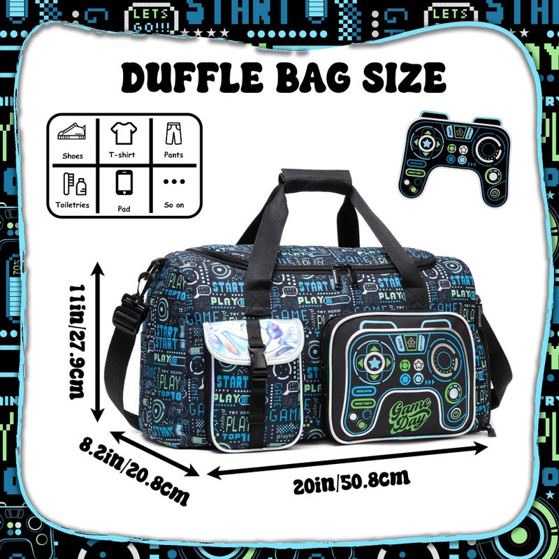 Oruiji Sports Bag for Boys Kids Duffle Bag Boys Travel Bag for Kids Overnight Bag for Kid Weekender Bag Sleepover Bags for Boy Gym Bag with Shoe Compartment - Image 2