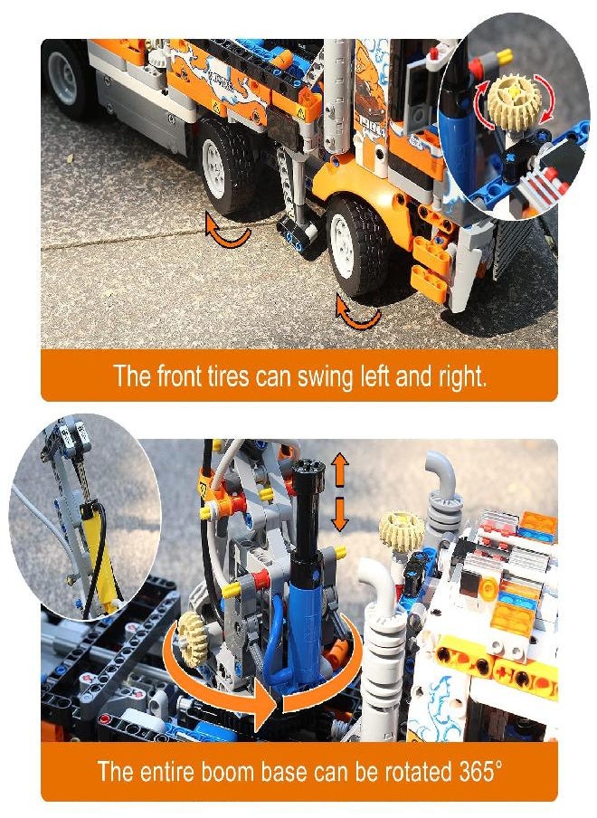 mould king Mould King 19014 Concrete Pump Truck Building Set for Kids Ages 8+, Terrain Tow Truck Model Toys (2,098Pieces)  - Image 3