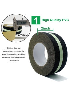 sokany Anti Slip Safety Grip Tape, 5cm * 30m Glowing in the Dark Non Skid Stage Safety Tape, High Traction Grit Stairs Tape, Hazard Caution Warning Tape for Steps (Green and Black)  - Image 2