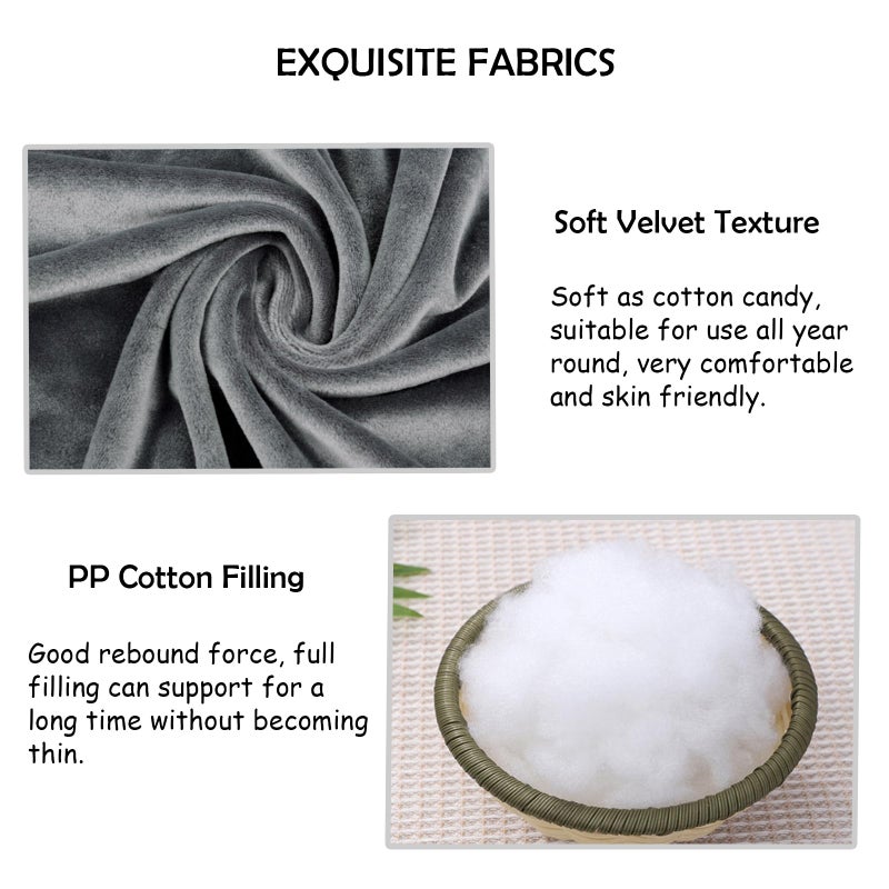 MissSoul 4 Pack Square Seat Cushion Chair Pads for Kitchen Dining Chairs  Soft Comfort Velvet Chair Mat Pillow Cushions with Ties for Office Desk Living Room Tatami 15.5 ""  Dark Gray - Image 2