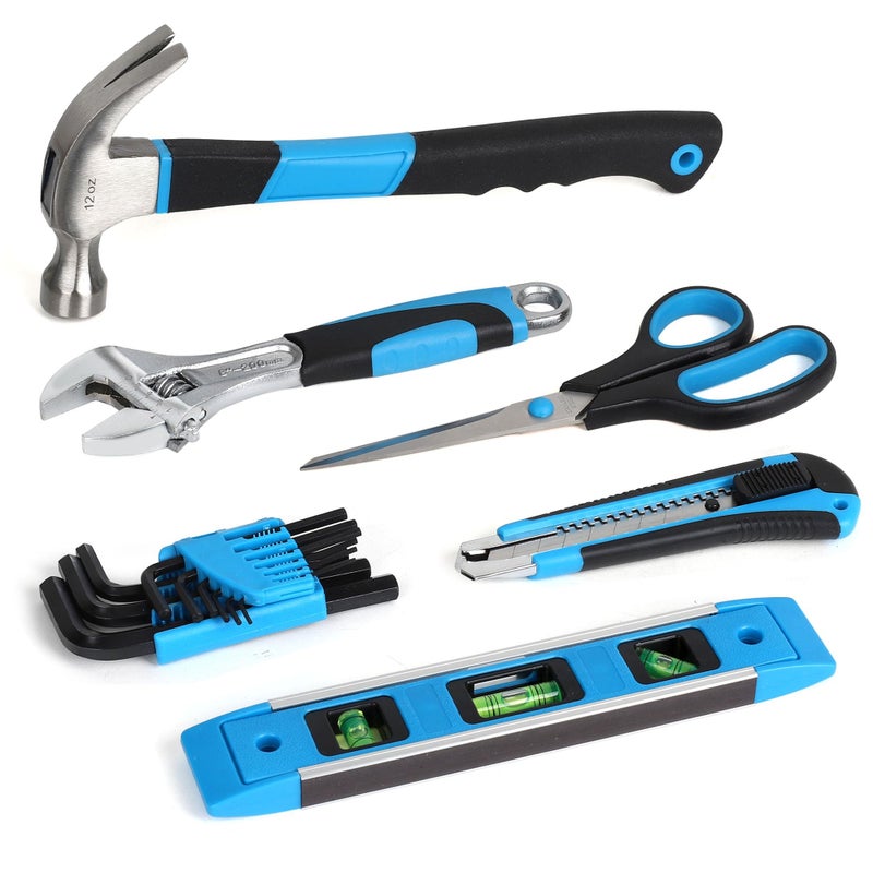 FASTPRO 220-Piece Home Tool Set, Household Repairing Tool Kit with 12-Inch Wide Mouth Open Storage Tool Bag, Blue - Image 5