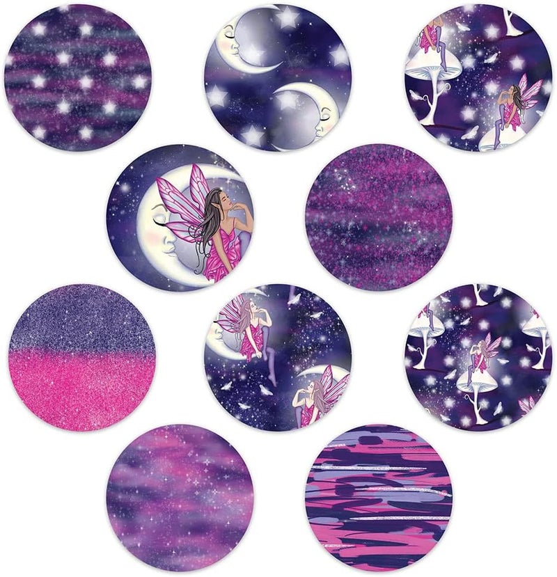 Dexcom Adhesive Mix Design - Adhesive Patches with Split Backing, Easy to Apply x 10 Pack - Fairies (Full Circle NO Cut)