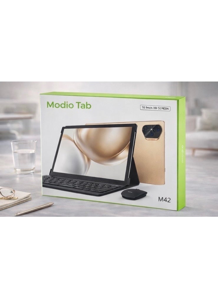 MODIO TAB تاب موديو M42 بحجم 10.1 بوصة مع لوحة مفاتيح وفأرة، شريحتين، 4G LTE، 8GB RAM، 256GB تخزين، شاشة HD - Image 3