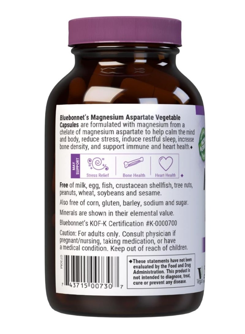 Bluebonnet Magnesium Aspartate 400 Mg Vegetable Capsules - Image 3