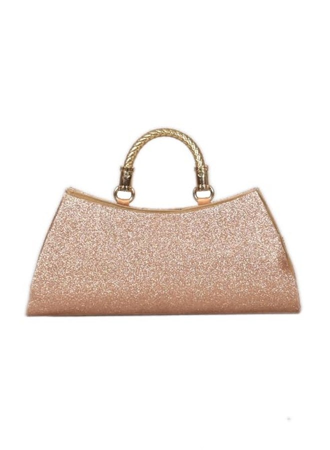 SuneshCreation Stylish Silk Beaded Wedding Clutch for Ladies, Premium Fabric Purse for Women (Rose Gold) - Image 3