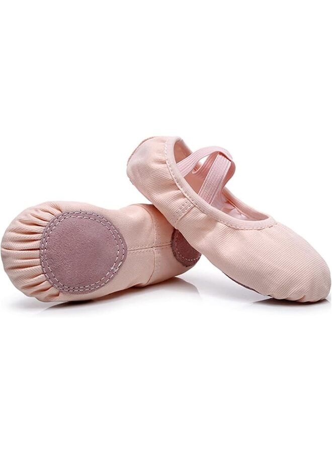 Girls Ballet Practice Shoes,Dance Yoga Shoes Ballet Practice Shoes?Stretch Canvas Dance Ballet Shoes For Girls Toddlers Kids Color : Light-Pink, 25 EU - Image 1