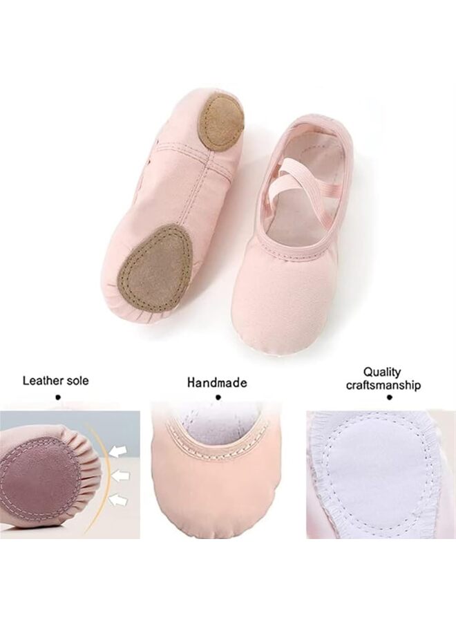 Girls Ballet Practice Shoes,Dance Yoga Shoes Ballet Practice Shoes?Stretch Canvas Dance Ballet Shoes For Girls Toddlers Kids Color : Light-Pink, 25 EU - Image 4