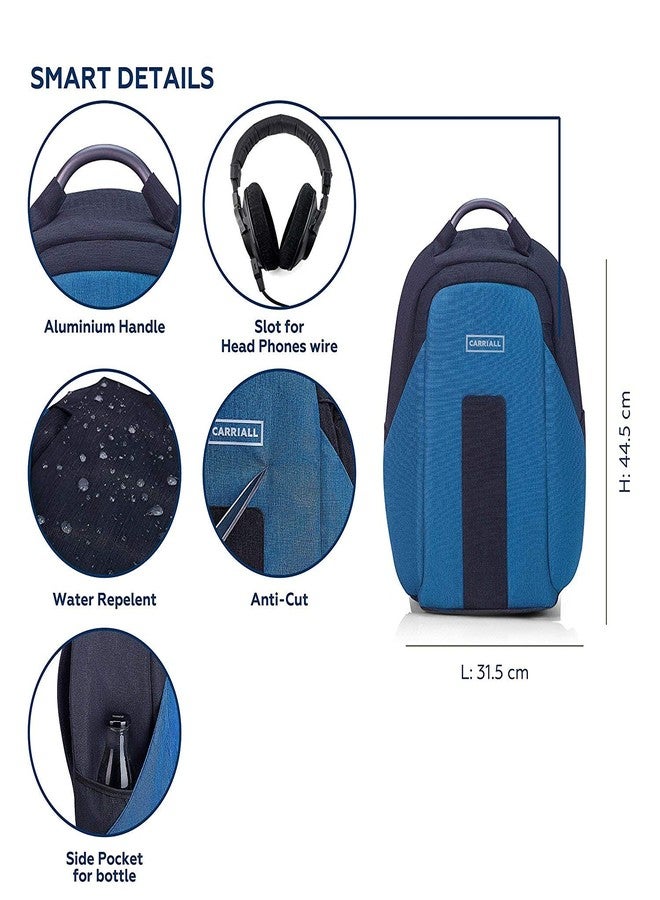 Carriall VASCO Smart Laptop Backpack (Multicolour) | For College, Office & Travel | Bluetooth Connectivity, USB Charging port, Anti-Cut, Anti Theft & Water resistant | Laptop Bag for Men & Women - Image 3