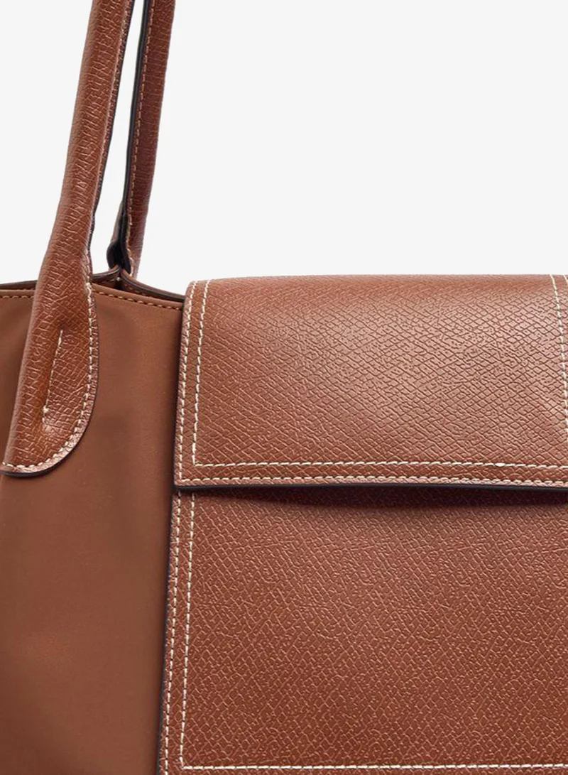Parfois Shopper Bag With Soft Texture With Flap