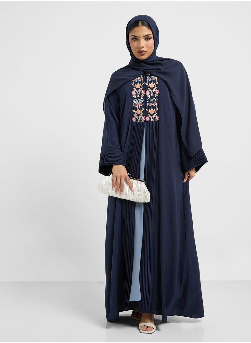 hayas closet Embroidered V-Neck Flared Sleeve Abaya  - Image 5