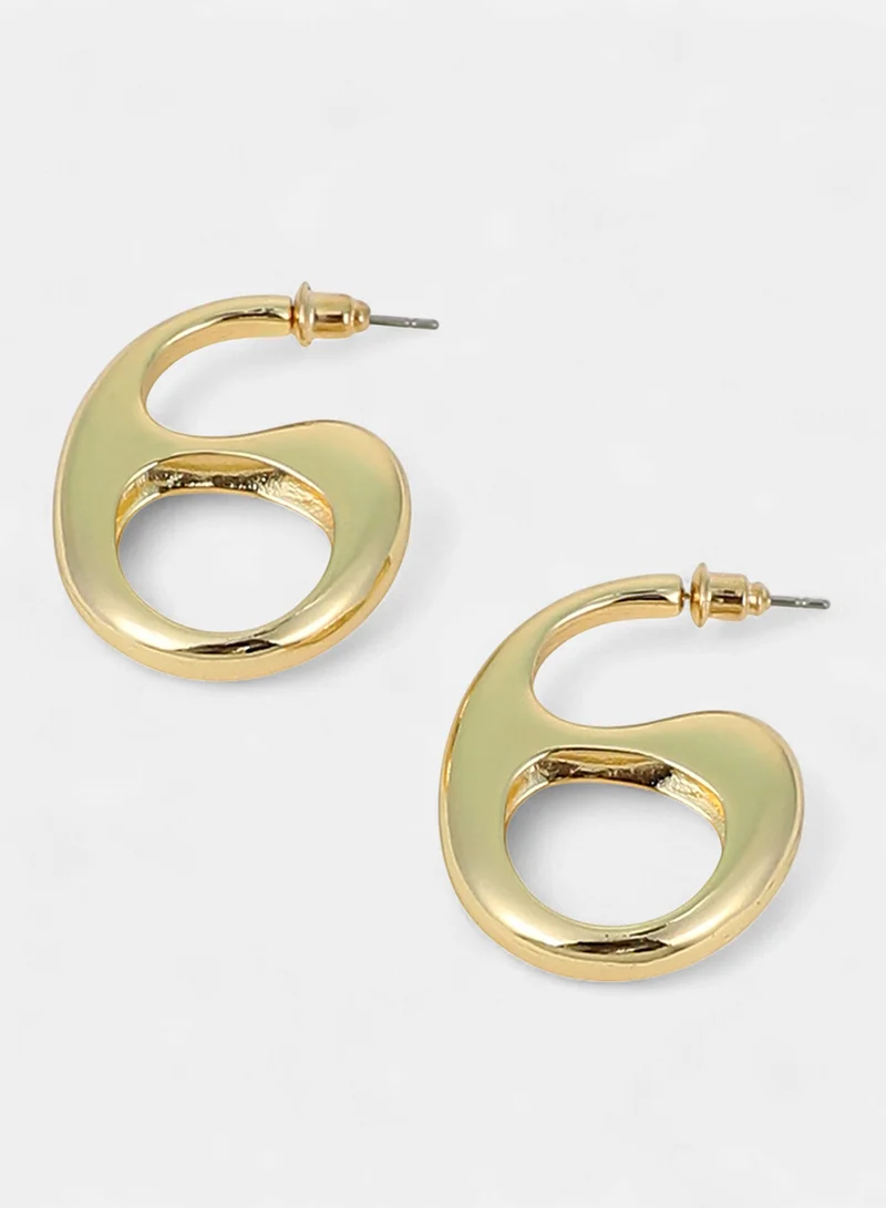SOHI SOHI Women The Mid-Gloss Bolt Hoop Earrings | California  Colour | One-Size | Metallic Alloy Material | Push Back Closure | Earrings For Casual & Evening Wear