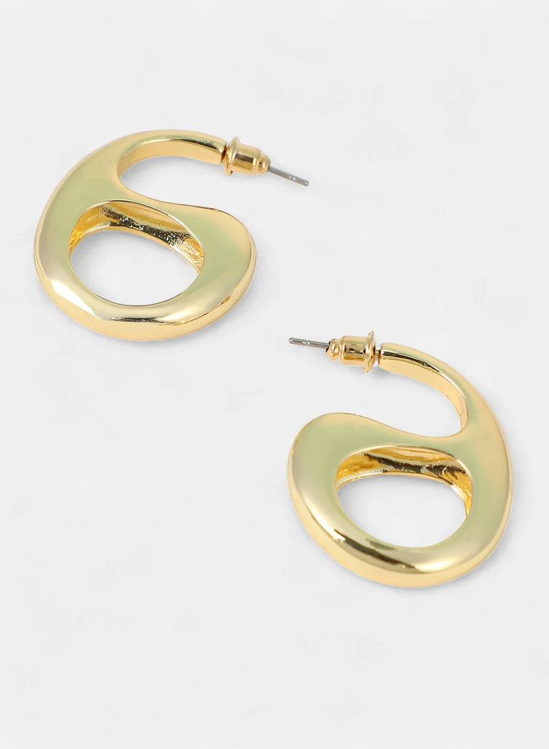 SOHI SOHI Women The Mid-Gloss Bolt Hoop Earrings | California  Colour | One-Size | Metallic Alloy Material | Push Back Closure | Earrings For Casual & Evening Wear