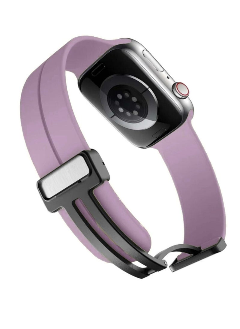 Generic - Apple Watch strap with magnetic closure  size 45  purple color - Image 1