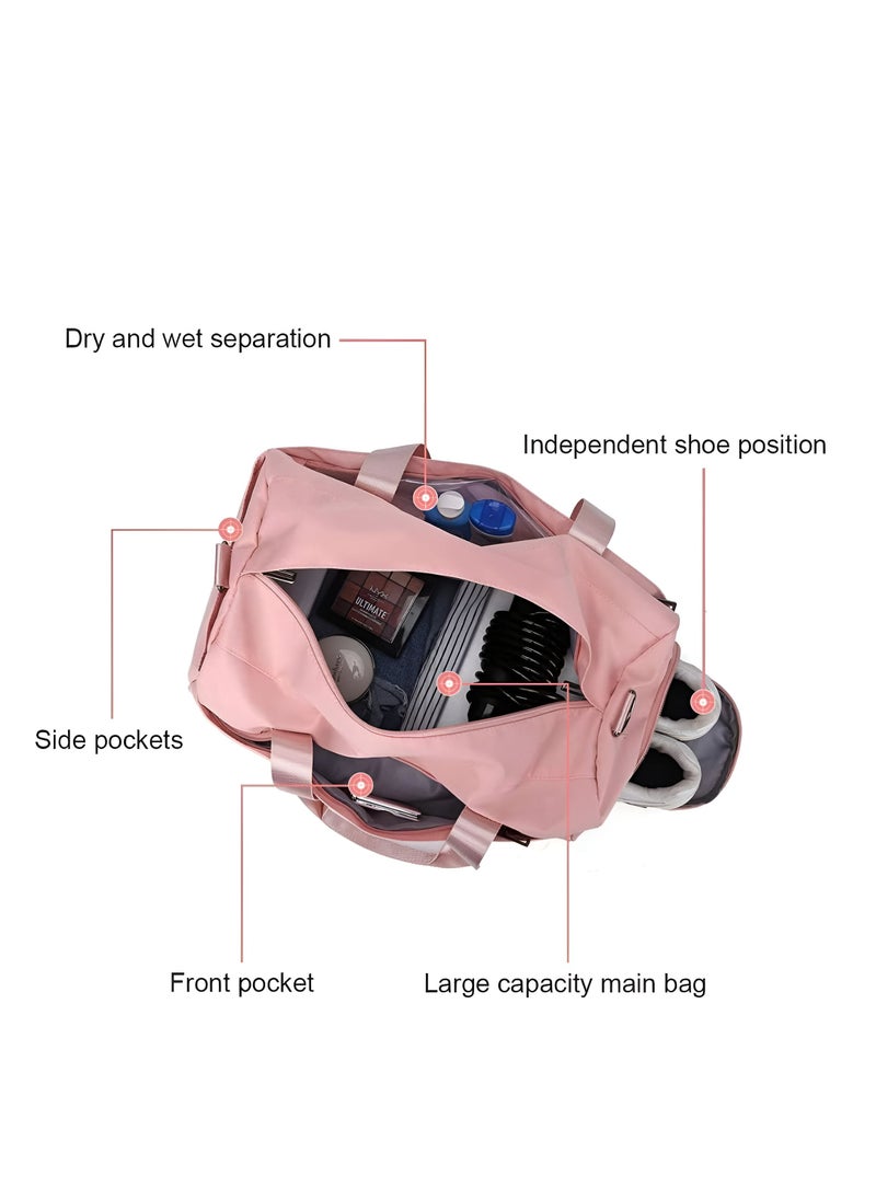 MXM - Duffel Women Bag | Travel Sports PINK Handbag | Sports Gym Yoga Shoes Waterproof Tote Girls Bag ( Gray ) - Image 1