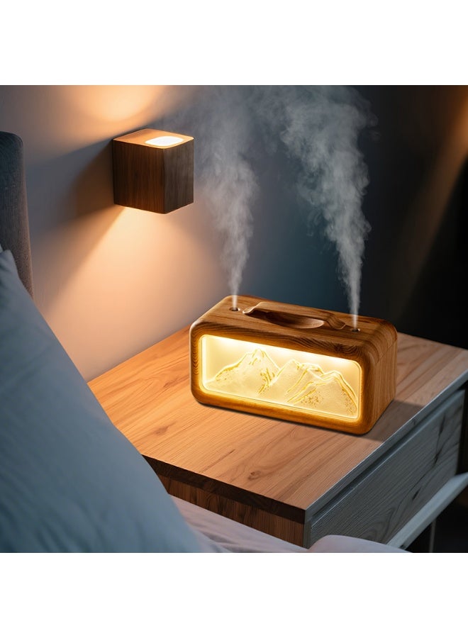 غوغا مرطب هواء محمول بإضاءة ليلية، جهاز ترطيب الهواء وتنقية الجو بفوهتين، هادئ بسعة 600 مل، يعمل لمدة 18 ساعة، مرطب الجو وملطف هواء مثالي لغرف النوم والمكاتب والنباتات - Image 2